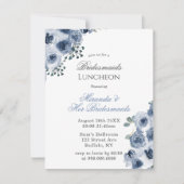 Dusty Blue Sage Peony Bridesmaids Luncheon Einladung (Vorderseite)