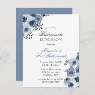 Dusty Blue Sage Peony Bridesmaids Luncheon Einladung