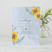Dusty Blue Sage Sonnenblumen Rustic Boho Wedding (Stehend Vorderseite)