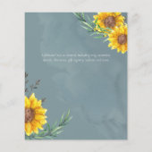 Dusty Blue Sage Sonnenblumen Rustic Boho Wedding Flyer (Hinten)