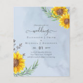 Dusty Blue Sage Sonnenblumen Rustic Boho Wedding Flyer (Vorne)
