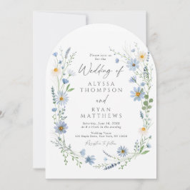 Dusty Blue Sage Wildflower Floral Wedding Einladung