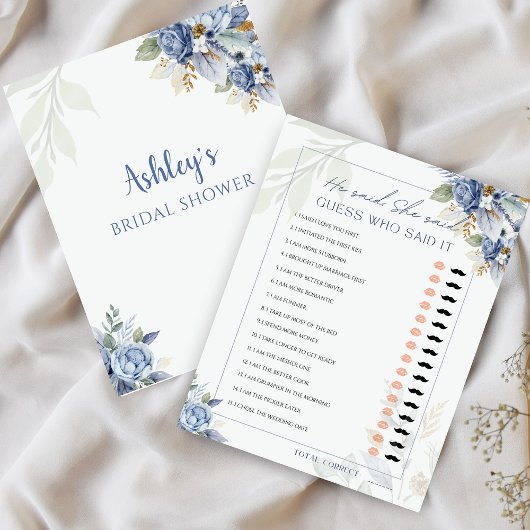 Dusty Blue sagte, sie sagte, Brautparty Game