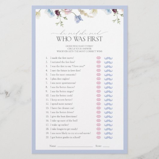 Dusty Blue sagte, sie sagte, Wildblume Dusche Spie (Vorderseite)