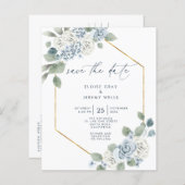 Dusty Blue Save the Date (Vorne/Hinten)
