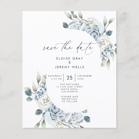Dusty Blue Save the Date (Vorderseite)