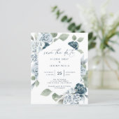 Dusty Blue Save the Date (Stehend Vorderseite)