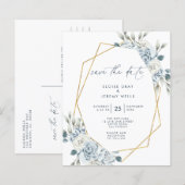 Dusty Blue Save the Date (Vorne/Hinten)