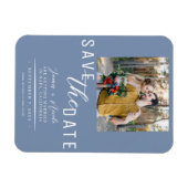 Dusty Blue Save the Date Foto Wedding Magnet (Horizontal)