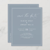 Dusty Blue Save the Date Postcard (Vorne/Hinten)
