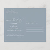 Dusty Blue Save the Date Postcard (Rückseite)