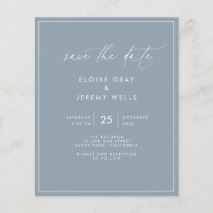 Dusty Blue Save the Date Postcard