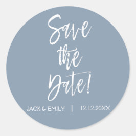 Dusty Blue Save the Date Sticker