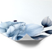 Dusty Blue Scooped Up Floral Brautparty Willkommen Poster (Ecke)