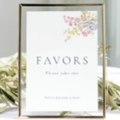 Dusty Blue Script Favors Wedding Tabletop Sign