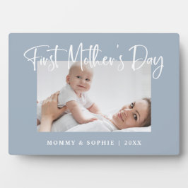 Dusty Blue | Script First Mother's Day Foto Fotoplatte