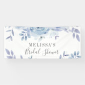 Dusty Blue Script Floral Lilac Brautparty Banner (Horizontal)