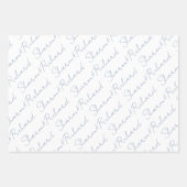Dusty-Blue-Script-Kalligraphienamen Hochzeit Geschenkpapier Set (Vorderseite 2)