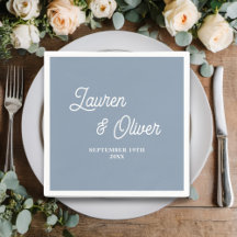 Dusty Blue Script Minimalistisch Wedding