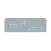 Dusty Blue Script Name Rückgabeadresse Label (Vorne)