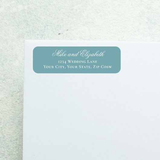 Dusty Blue Script Names Wedding Address