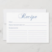 Dusty Blue Script Recipe Card (Vorderseite)