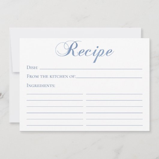 Dusty Blue Script Recipe Card (Vorderseite)