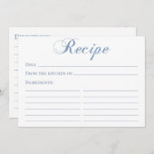 Dusty Blue Script Recipe Card (Vorne/Hinten)