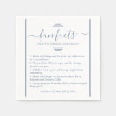 Dusty blue script typografie Spaß Fakten Hochzeit  Serviette (Vorderseite)