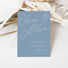 Dusty Blue | Script Watermark Wedding Einladung