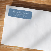 Dusty Blue Script Wedding Return Address Label
