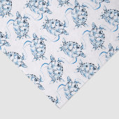 Dusty Blue Sea Turtle Beach Seidenpapier (Ausschnitt)