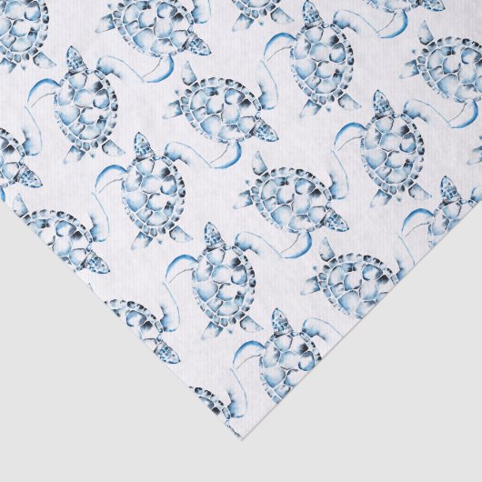 Dusty Blue Sea Turtle Beachy Seidenpapier (Ausschnitt)