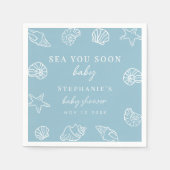 Dusty Blue Sea You Balon Coastal Beach Baby Dusche Serviette (Vorderseite)