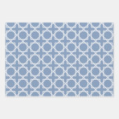 Dusty Blue Seamless Geometric Pattern Geschenkpapier Set (Vorderseite 2)