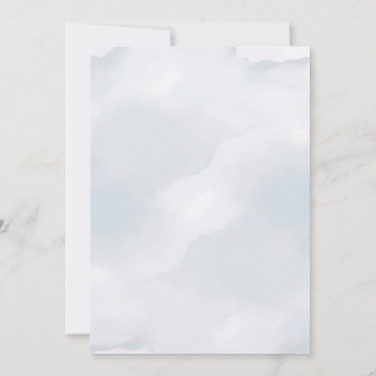 Dusty Blue Seashell Beach Probe Dinner Einladung (Rückseite)