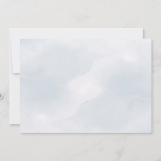 Dusty Blue Seashell White Orchid Beach Save The Date (Rückseite)