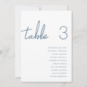 Dusty Blue Seating Chart Card Whimsikskript Einladung (Vorderseite)