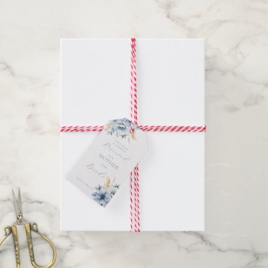 Dusty Blue Seating Reserviert für Brautmutter Geschenkanhänger (Mit Garn)