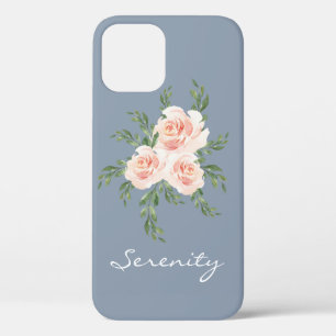 Dusty Blue Serenity Romantic Watercolor Typografie Case-Mate iPhone Hülle