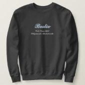 Dusty Blue Shadow Script Wedding Sweatshirt (Design vorne)