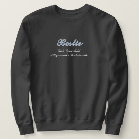 Dusty Blue Shadow Script Wedding Sweatshirt (Design vorne)