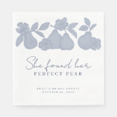 Dusty Blue She fand ihre perfekte Pear Bridal Show Serviette (Vorderseite)