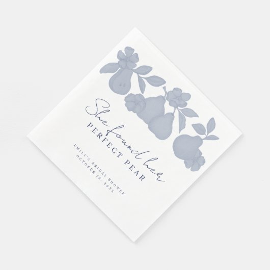 Dusty Blue She fand ihre perfekte Pear Bridal Show Serviette (Ecke)
