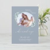 Dusty Blue She Said Yes Foto Save The Date (Stehend Vorderseite)