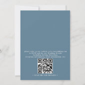 Dusty Blue Shell Beach Ocean QR Code Wedding Einladung (Rückseite)
