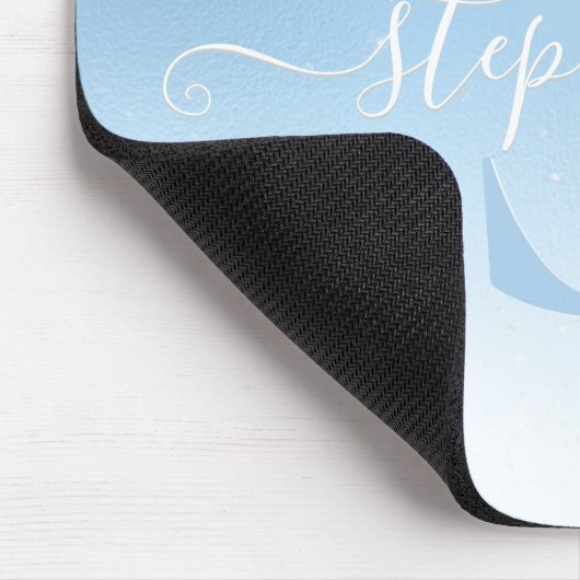 Dusty Blue Shimmer Sparkle Glitzer Monogram Mousepad (Ecke)