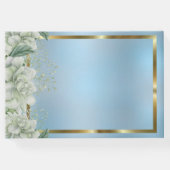 Dusty Blue Shimmering Blues Wedding Gästebuch (Rückseite)