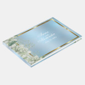 Dusty Blue Shimmering Blues Wedding Gästebuch (Ecke)