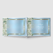 Dusty Blue Shimmering Blues Wedding Gästebuch (Voll)